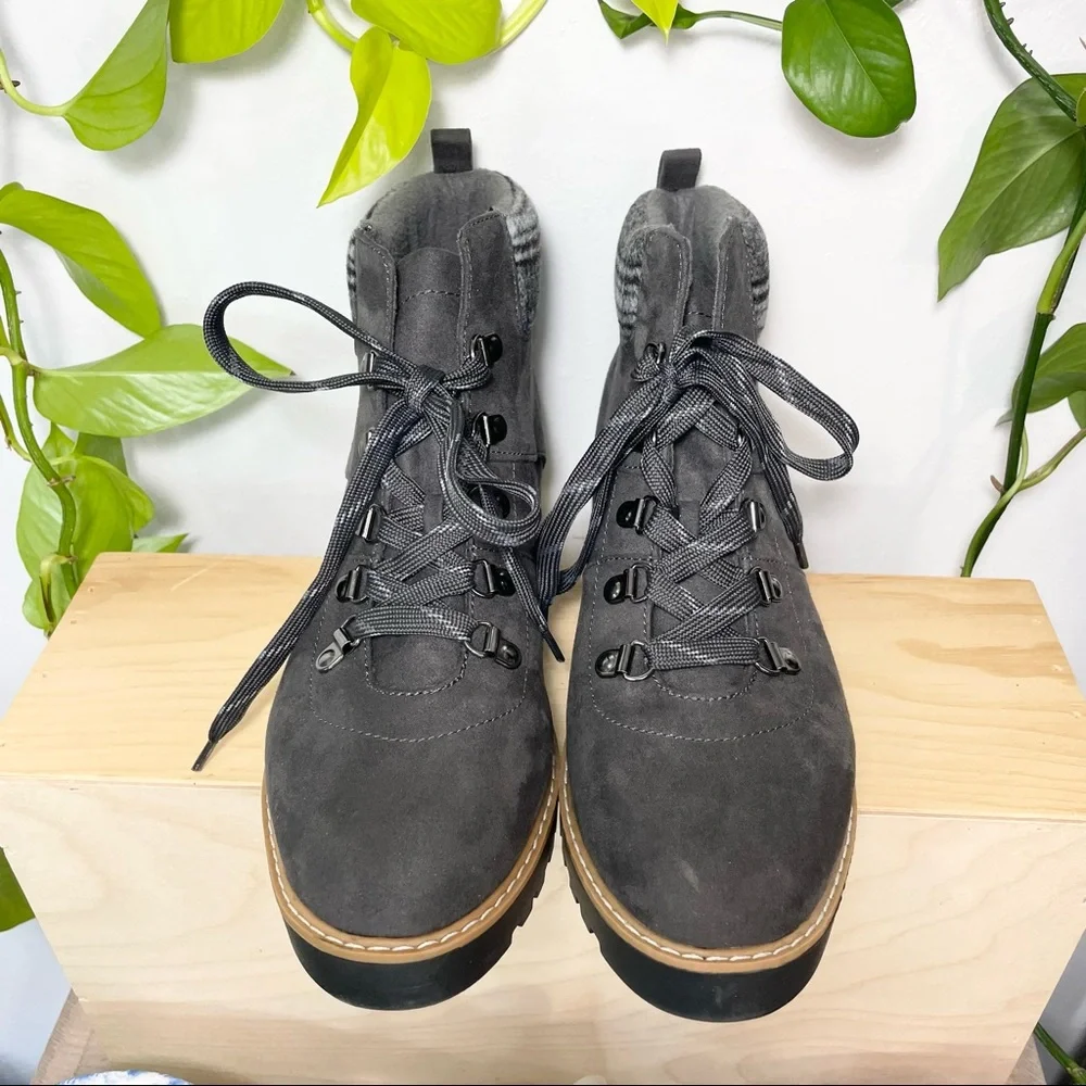 NWT Size 9.5 Sonoma ortholite Eco faux suede combat boots - Picture 5 of 7